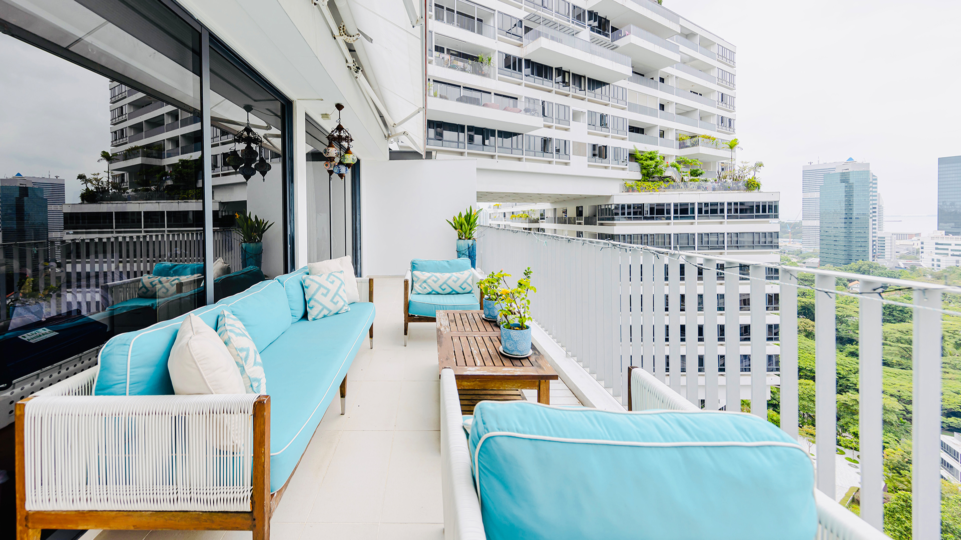 The Interlace Penthouse Singapore luxury apartments balcony lounge