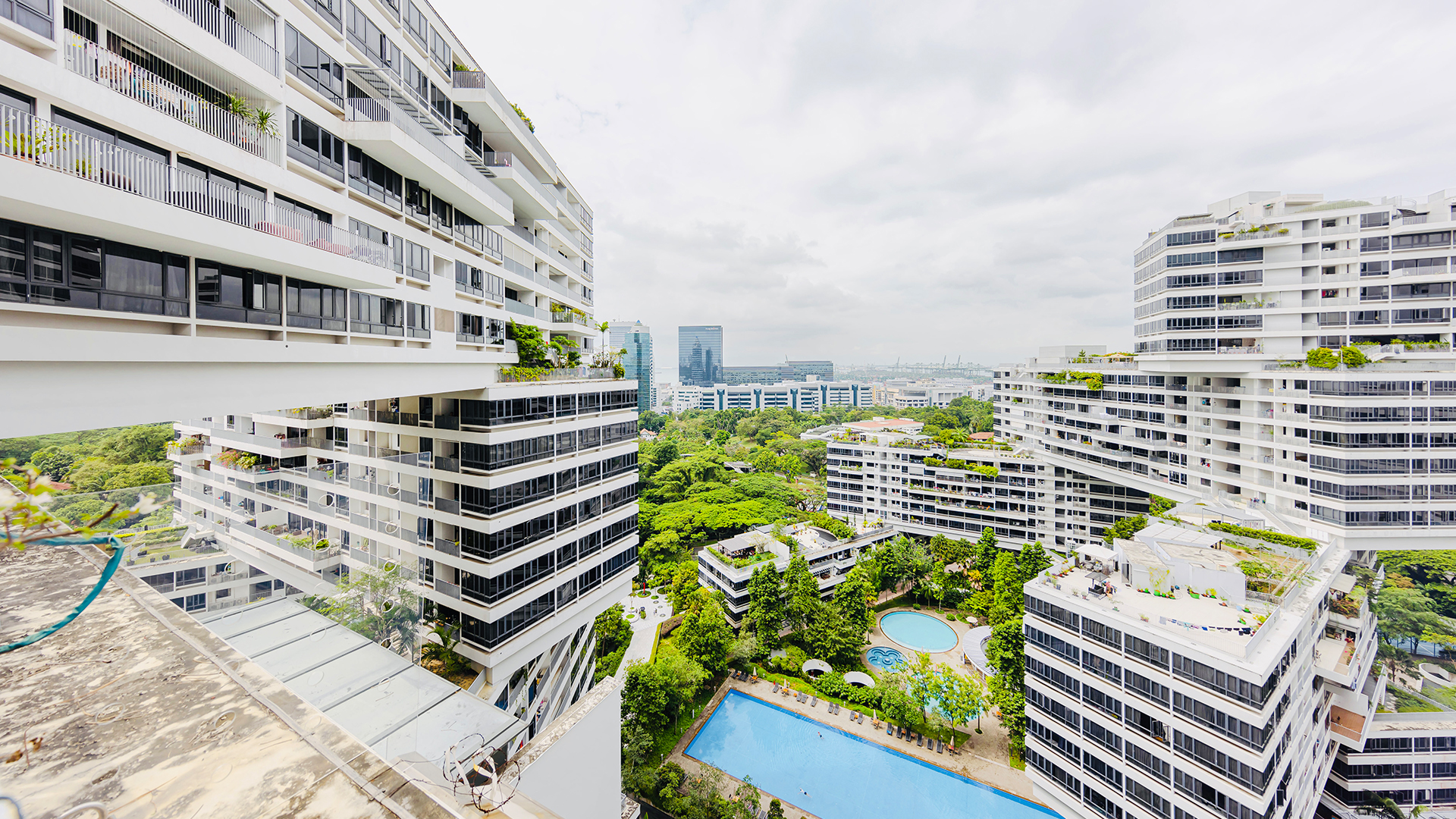 The Interlace Penthouse Singapore luxury apartments view pool