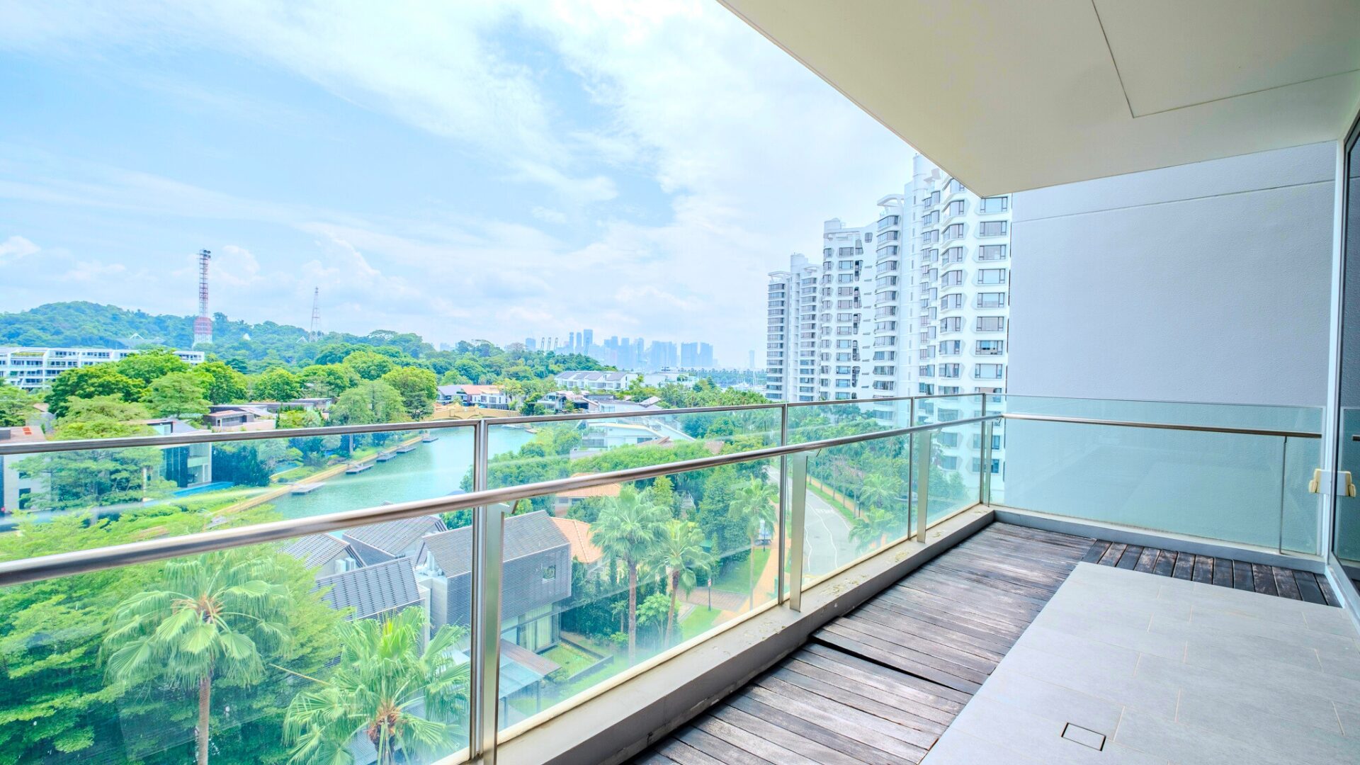 Seascape Singapore luxury apartments balcony with greenery view