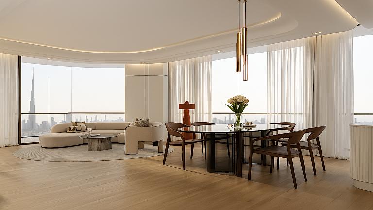 Elegant high-rise luxury apartment in Singapore.