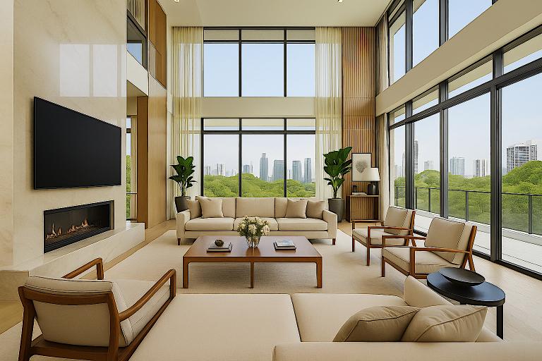 Modern luxury condominium living room in Singapore