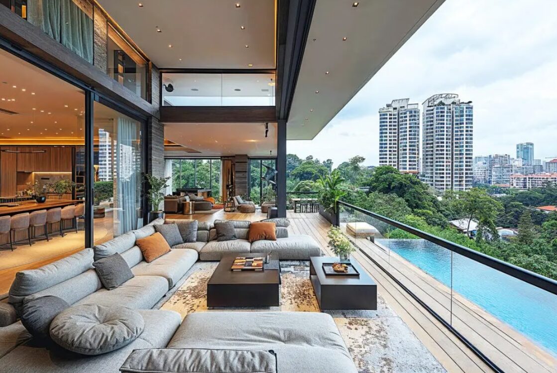 Singapore luxury home with skyline views and infinity pool 