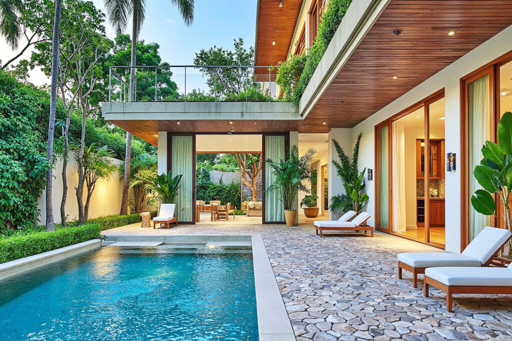 Exclusive Singapore luxury condos villa with private garden and pool.