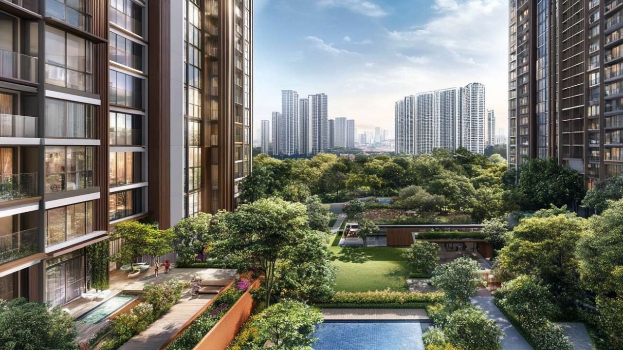 Skyline views from luxury condominiums in Singapore