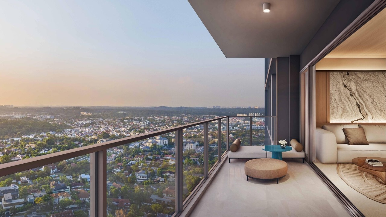 Balcony view from luxury condo launch Singapore