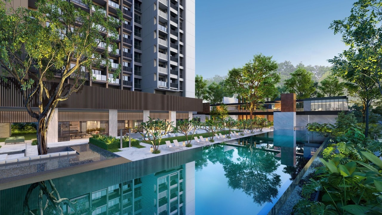 Resort-style swimming pool in luxury condo Singapore