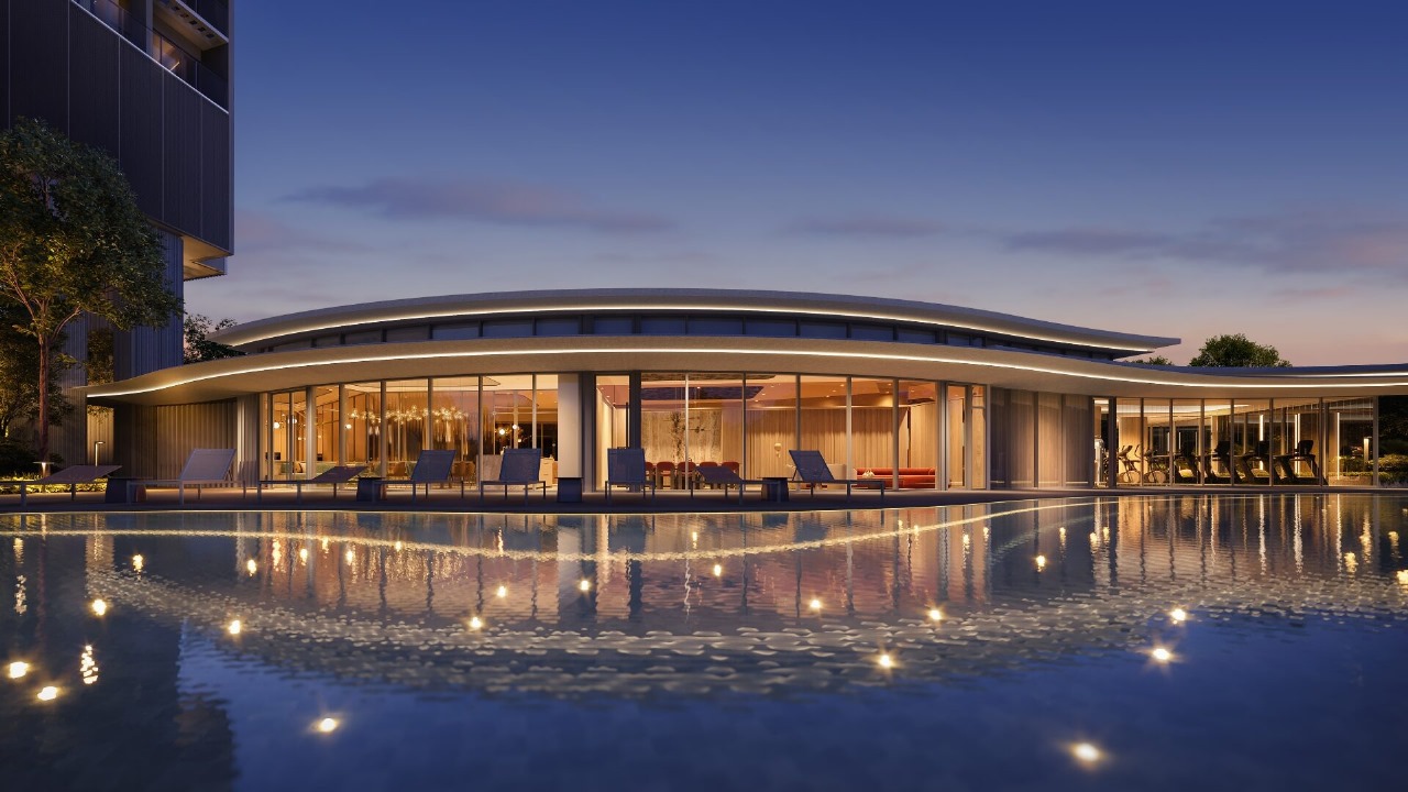 Luxury clubhouse and swimming pool at Singapore condo launch