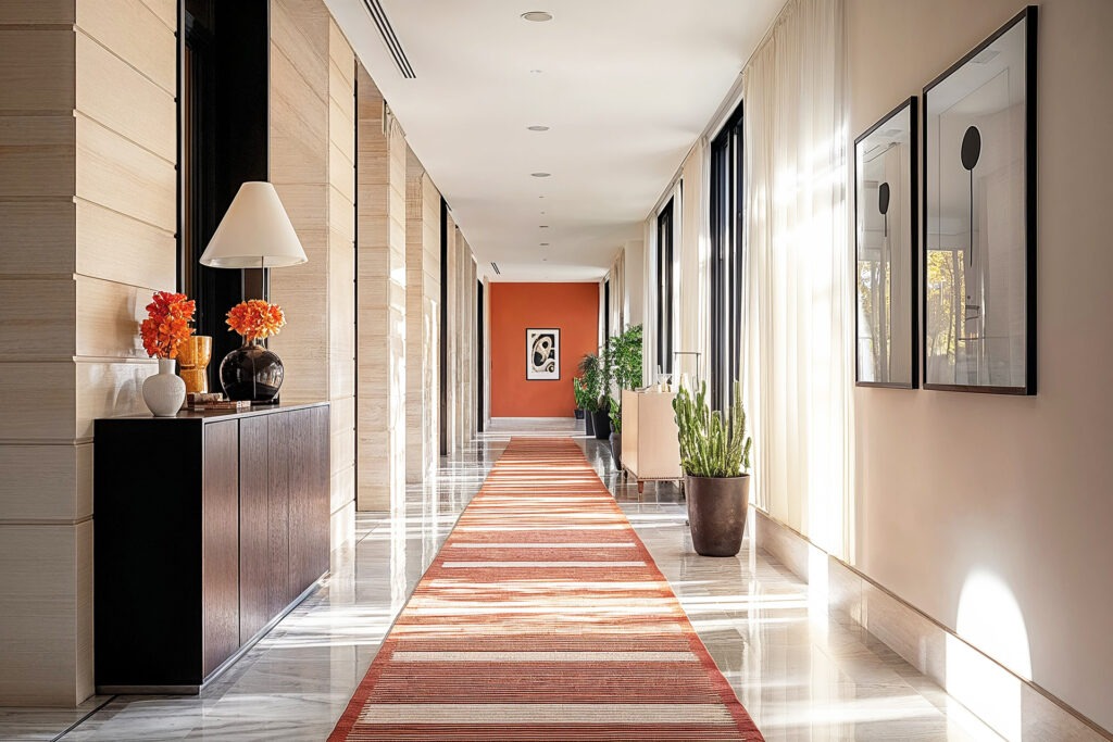Luxury interior corridor design in a modern Good Class Bungalow in singapore 