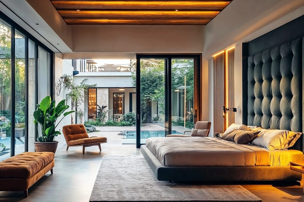 Luxury master bedroom in an international luxury property investment