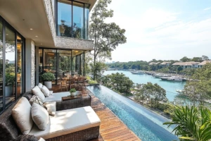 luxury villa in singapore with private pool and garden