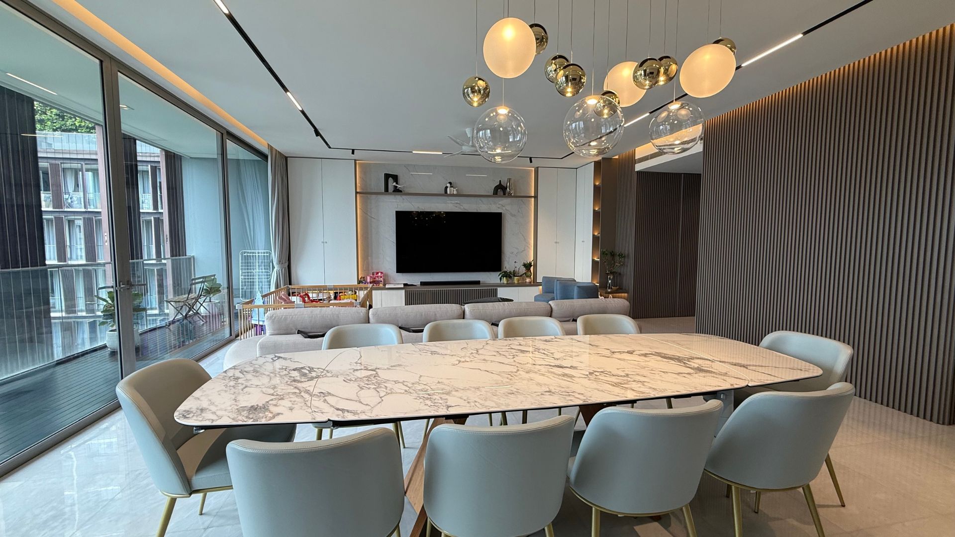 Hilltops Living Room and Dining Area Luxury Condo Property by Singapore Luxury Homes
