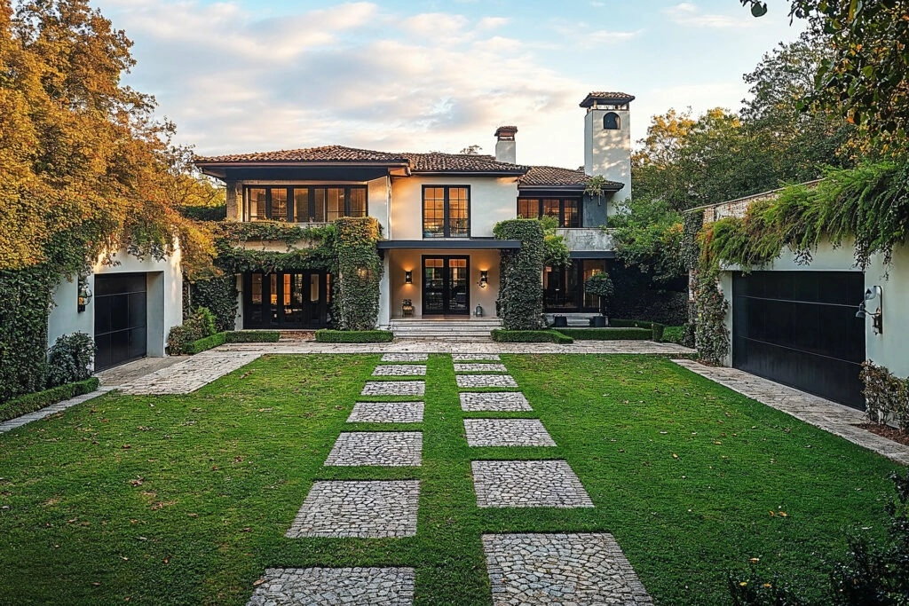 Luxury mansion exterior representing wealth preservation through real estate